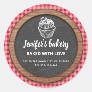 Chalkboard Homemade cupcakes en behandelingen Ronde Sticker
