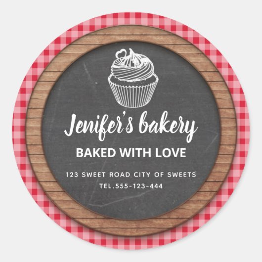 Chalkboard Homemade cupcakes en behandelingen Ronde Sticker (Voorkant)