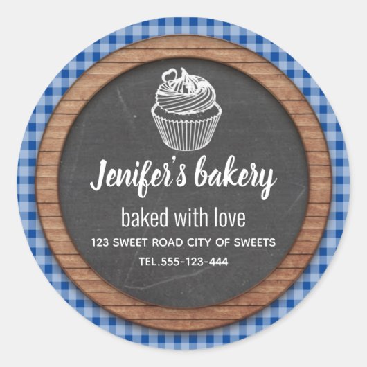 Chalkboard Homemade cupcakes en behandelingen Ronde Sticker (Voorkant)