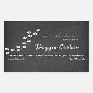 Chalkboard, hondenpootpad doggie cookie rechthoekige sticker