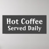 Chalkboard Hot Coffee Sign. Poster (Voorkant)