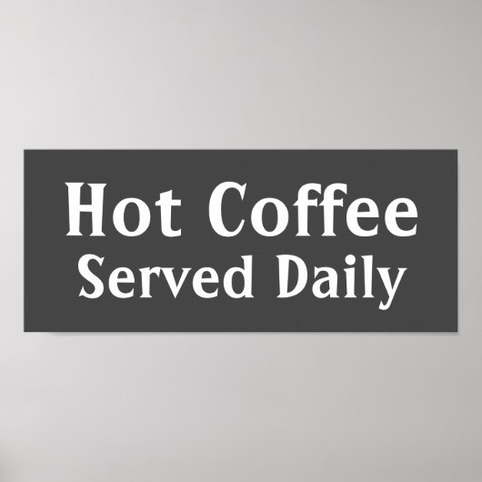 Chalkboard Hot Coffee Sign. Poster (Voorkant)