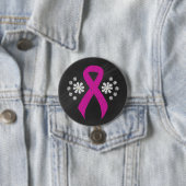Chalkboard Hot Pink Awareness Ribbon Button (In situ)