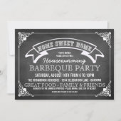 Chalkboard Housewarming BBQ Party Invitation Kaart (Voorkant)