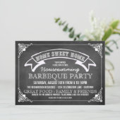 Chalkboard Housewarming BBQ Party Invitation Kaart (Staand voorkant)