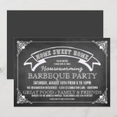 Chalkboard Housewarming BBQ Party Invitation Kaart (Voorkant / Achterkant)