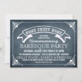 Chalkboard Housewarming BBQ Party Invitation Kaart (Voorkant)