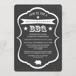 Chalkboard Housewarming BBQ Uitnodiging