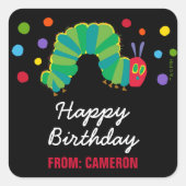 Chalkboard Hungry Caterstyle | Fijne verjaardag Vierkante Sticker (Voorkant)