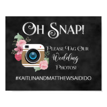 Chalkboard Huwelijksbord Foto's Hashtag