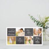 Chalkboard huwelijkt kerstcadeau bruiloft feestdagenkaart (Staand voorkant)