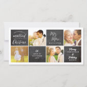 Chalkboard huwelijkt kerstcadeau bruiloft feestdagenkaart (Voorkant)