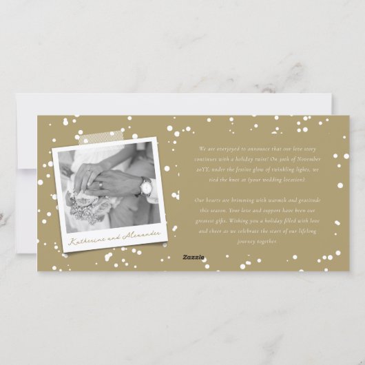 Chalkboard huwelijkt kerstcadeau bruiloft feestdagenkaart (Achterkant)