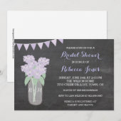 Chalkboard Hydrangea Mason Jar BridalShower Invite Kaart (Voorkant / Achterkant)