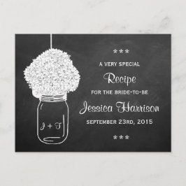 Chalkboard Hydrangea Mason Jar Bruids Recept Kaart