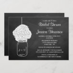 Chalkboard Hydrangea Mason Jar Vrijgezellenfeest Kaart<br><div class="desc">Chalkboard Hydrangea Mason Jar Bridal Shower Invitations.</div>