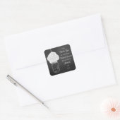 Chalkboard Hydrangea Mason Jar Vrijgezellenfeest Vierkante Sticker (Envelop)