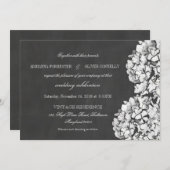  Chalkboard Hydrangeas Floral Wedding 2 Kaart (Voorkant / Achterkant)