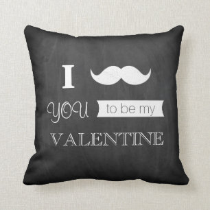 Chalkboard I Mustache You to be my Valentijn Kussen
