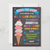 Chalkboard Ice Cream Party Uitnodiging (Voorkant)