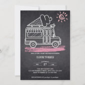 Chalkboard Ice Cream Truck Baby shower Kaart (Voorkant)