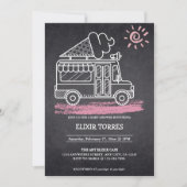 Chalkboard Ice Cream Truck Baby shower Kaart (Voorkant)