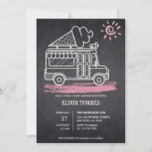 Chalkboard Ice Cream Truck Baby shower Kaart (Voorkant)