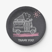 Chalkboard Ice Cream Truck Baby shower Papieren Bordje (Voorkant)