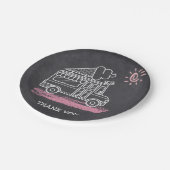 Chalkboard Ice Cream Truck Baby shower Papieren Bordje (Gekanteld)