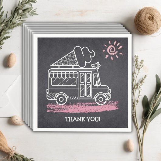 Chalkboard Ice Cream Truck Baby shower Servet