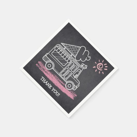 Chalkboard Ice Cream Truck Baby shower Servet (Hoek)