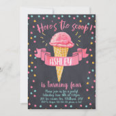 Chalkboard Ice-Cream verjaardagsuitnodiging Kaart (Voorkant)