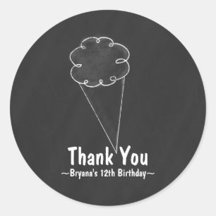 Chalkboard Ijsje Verjaardagsfeestje Favoriet Stick Ronde Sticker
