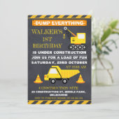 Chalkboard in aanbouw Verjaardag uitnodiging (Staand voorkant)