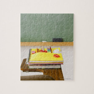 Chalkboard in het klaslokaal legpuzzel