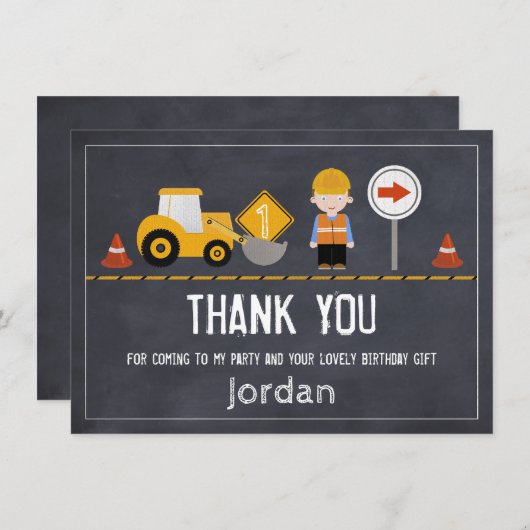 Chalkboard in opbouw - Hartelijk dank Bedankkaart (Voorkant / Achterkant)