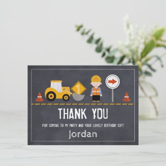 Chalkboard in opbouw - Hartelijk dank Bedankkaart (Staand voorkant)