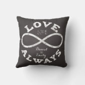 Chalkboard Infinity Love Wedding Date en Names Kussen (Achterkant)