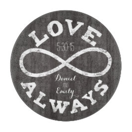 Chalkboard Infinity Love Wedding Date en Names Snijplank