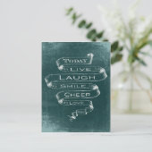 Chalkboard Inspirerend - Live, Laugh Briefkaart (Staand voorkant)
