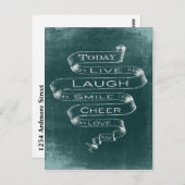 Chalkboard Inspirerend - Live, Laugh Briefkaart (Voorkant / Achterkant)