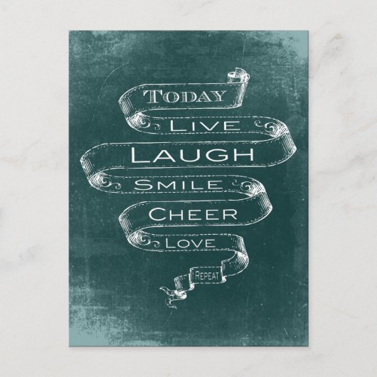 Chalkboard Inspirerend - Live, Laugh Briefkaart (Voorkant)
