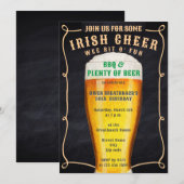 Chalkboard Irish Cheer BBQ & Beer Verjaardag Kaart (Voorkant / Achterkant)