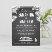Chalkboard Island Beach Destination Wedding Kaart (Staand voorkant)