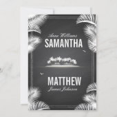 Chalkboard Island Beach Destination Wedding Kaart (Achterkant)