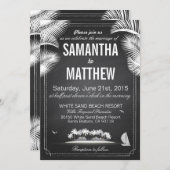 Chalkboard Island Beach Destination Wedding Kaart (Voorkant / Achterkant)