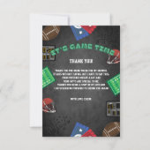 Chalkboard It's Game Time Football Baby shower Bedankkaart (Voorkant)