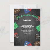 Chalkboard It's Game Time Football Baby shower Bedankkaart (Voorkant)