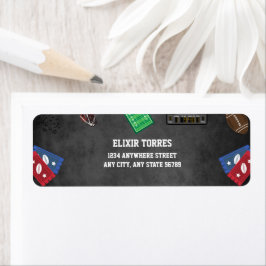 Chalkboard It's Game Time Football Baby shower Etiket