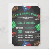 Chalkboard It's Game Time Football Baby shower Kaart (Voorkant)